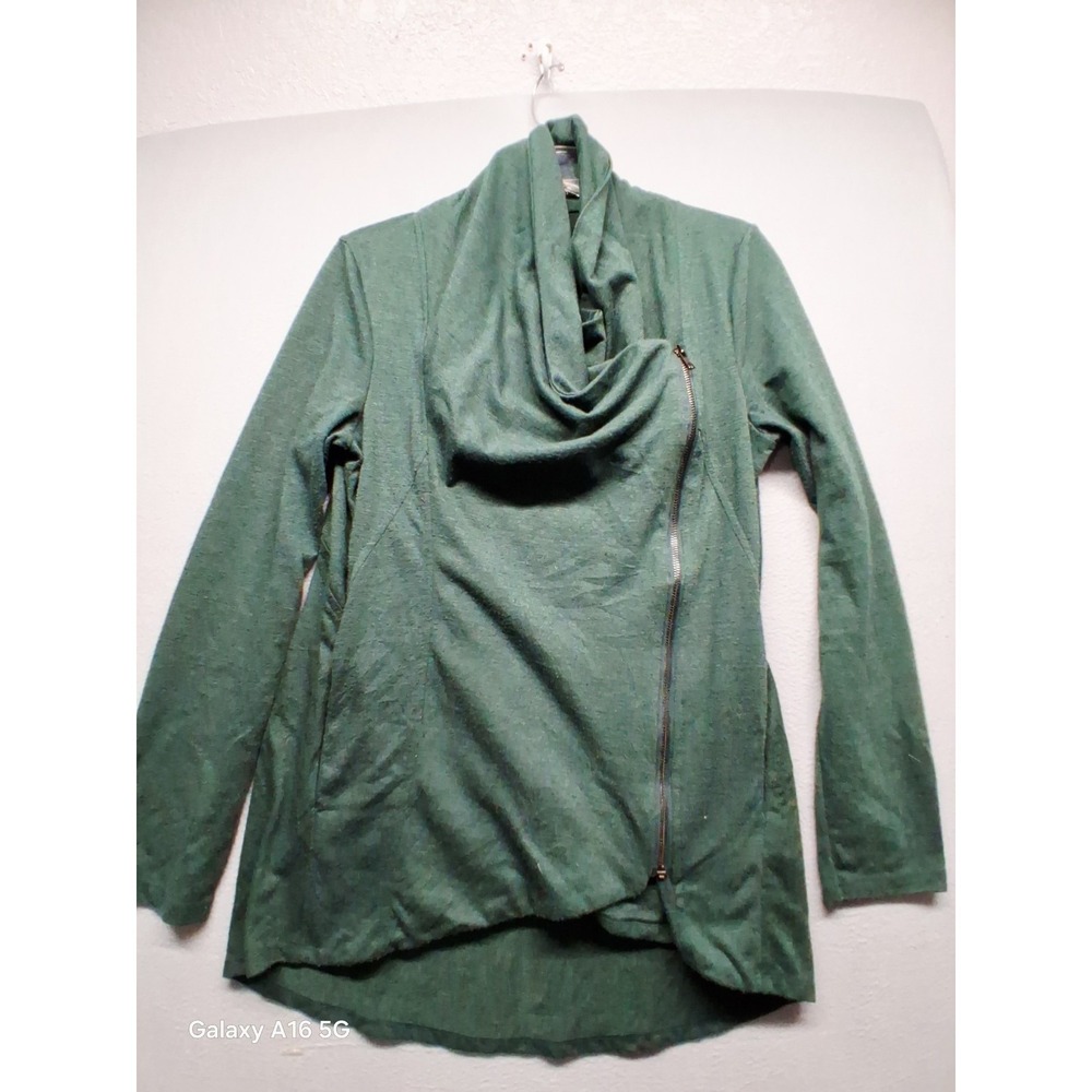 Sweet Rain Women Green Full Zip Sweater Size XL Long Sleeve